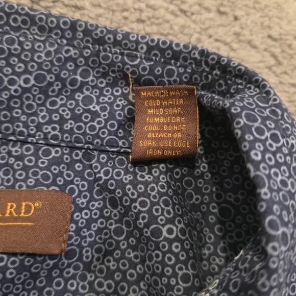 Tori Richard Shirt Medium Blue Koi Fish Tropical Hawaiian USA - Picture 9 of 10